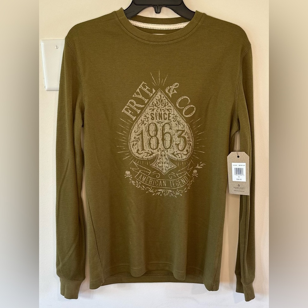 Frye and Co Men’s Long Sleeve Olive Green Shirt NWT Size Small